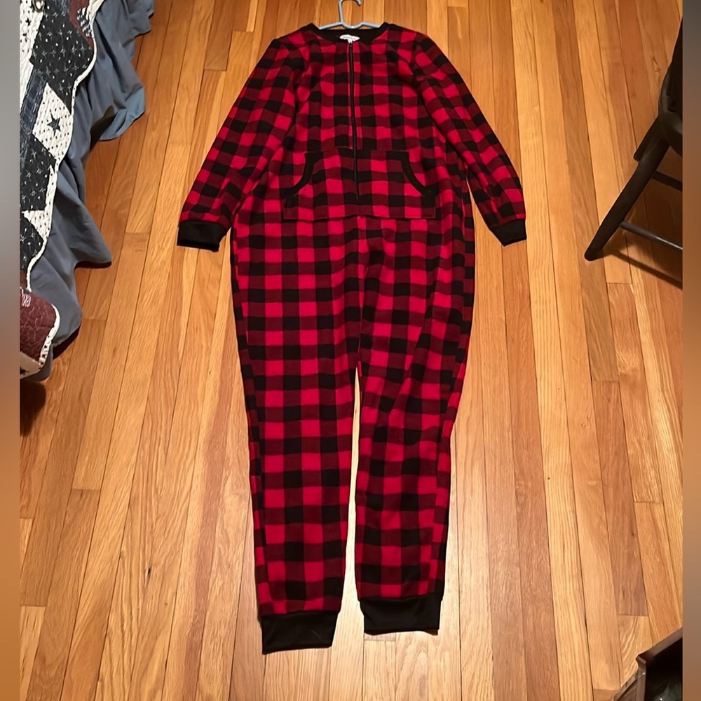 Men’s XL one piece Buffalo check pajamas